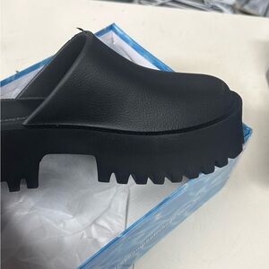Free People Black Chunky Mules